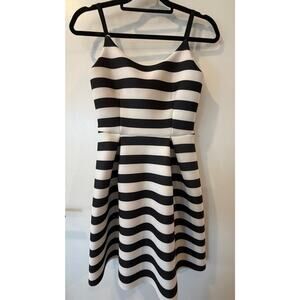 Black and White Striped Mini Dress from Aqua Womens Small A-line Cocktail